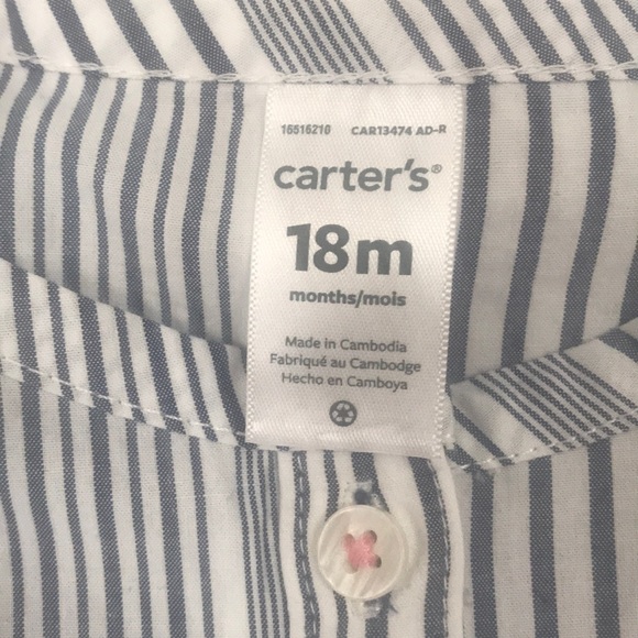 Carter’s blue striped dress Size 18 mo - Picture 4 of 5